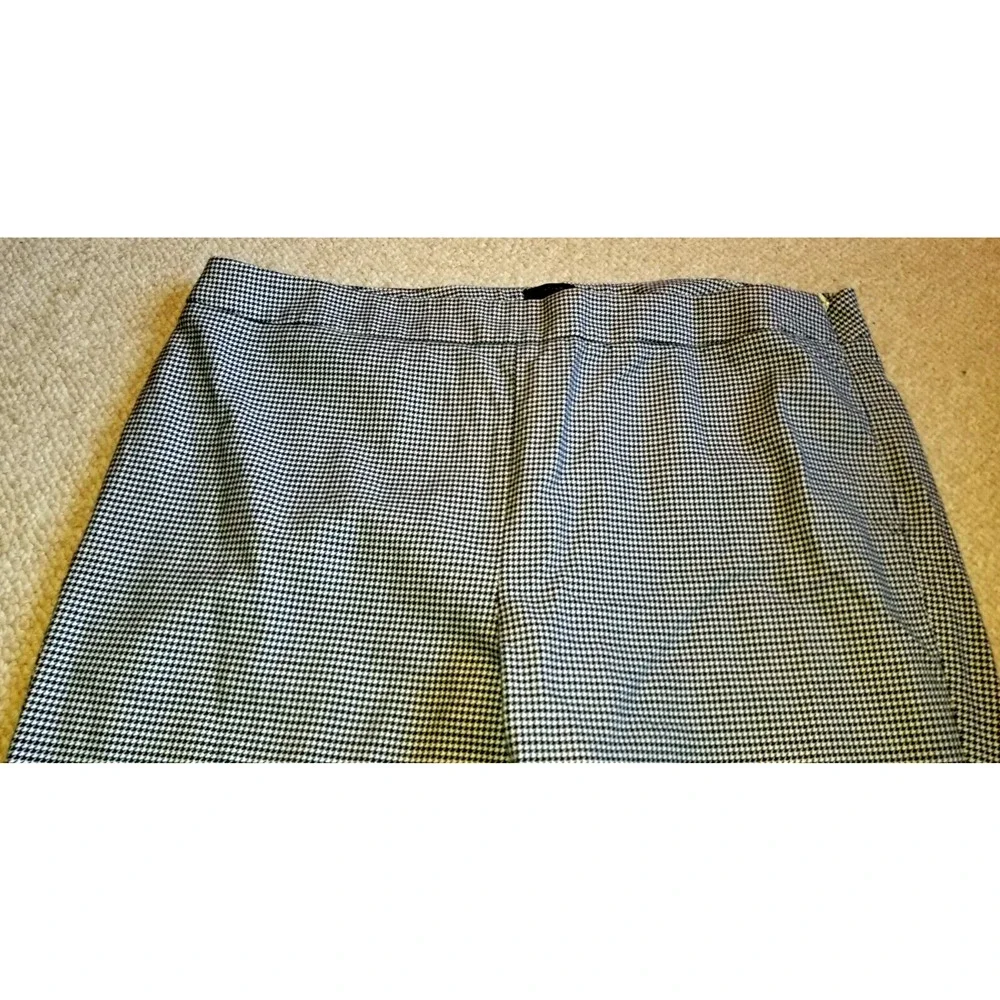 Womens Pants-TALBOTS-off-white/blue houndstooth 
